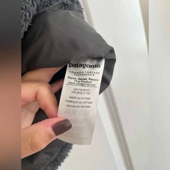 Patagonia Los Gatos Sherpa Grey Vest Sz M - Picture 6 of 6
